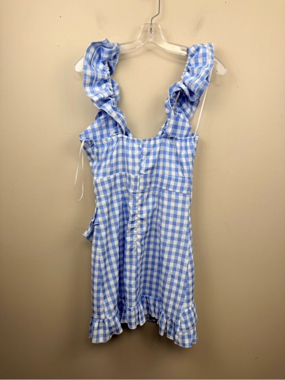 MABLE blue gingham cut out cute summer dress small - Picture 11 of 13